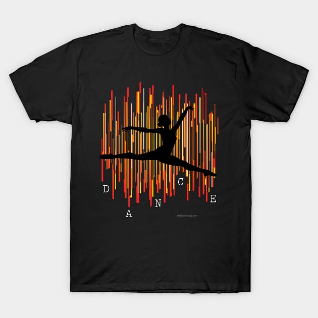 Line Dancer (Red-Orange) T-Shirt by eBrushDesign